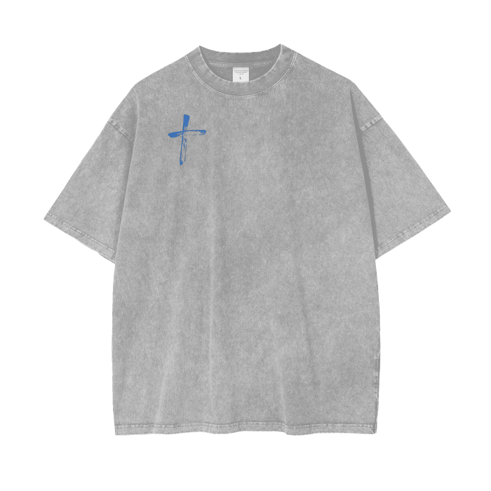 Beyond Thankful Blue Acid Wash Oversize T-Shirt