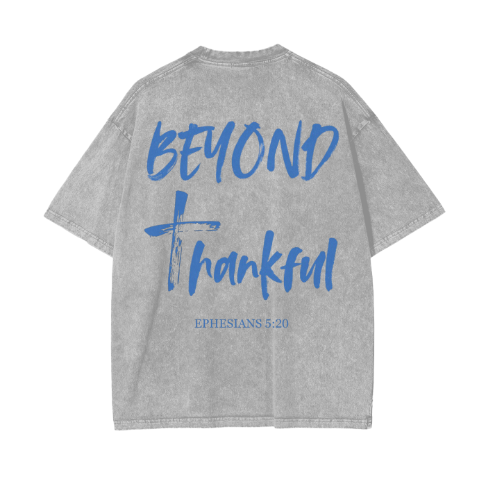 Beyond Thankful Blue Acid Wash Oversize T-Shirt