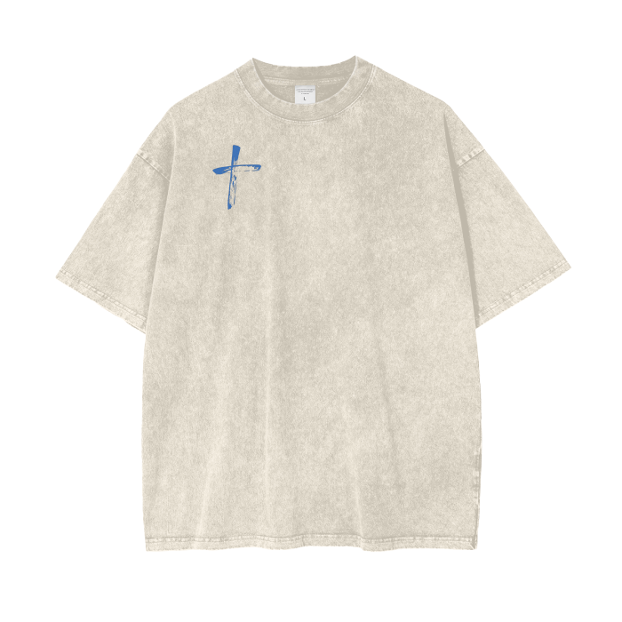 Beyond Thankful Blue Acid Wash Oversize T-Shirt